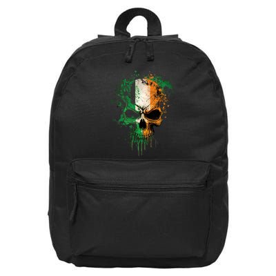 St Patricks Day Skull Irish Flag Teens 16 in Basic Backpack