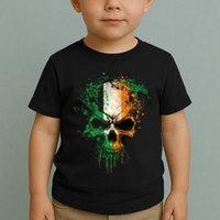 St Patricks Day Skull Irish Flag Teens Toddler T-Shirt
