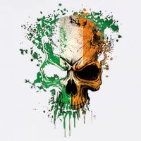 St Patricks Day Skull Irish Flag Teens Garment-Dyed Sweatshirt