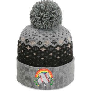 Saint Patricks Day Shenanigans Rainbow Baseball Shamrock Gift The Baniff Cuffed Pom Beanie