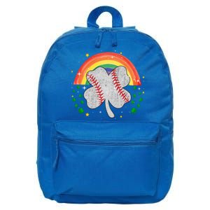 Saint Patricks Day Shenanigans Rainbow Baseball Shamrock Gift 16 in Basic Backpack