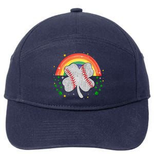 Saint Patricks Day Shenanigans Rainbow Baseball Shamrock Gift 7-Panel Snapback Hat