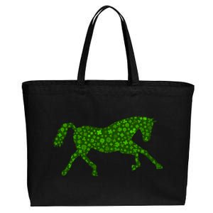 St Patricks Day Horseback Riding Shamrock Paddys Day Great Gift Cotton Canvas Jumbo Tote