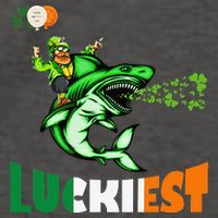 Saint Patrick's Day Funny Leprechaun Riding Shark Best Gift Vector Backpack