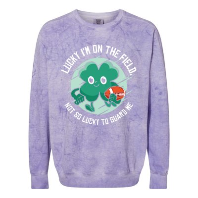 St Patrick's Day American Football Shamrock Clover Rugby Gift Colorblast Crewneck Sweatshirt