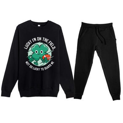 St Patrick's Day American Football Shamrock Clover Rugby Gift Premium Crewneck Sweatsuit Set