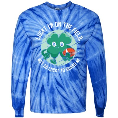 St Patrick's Day American Football Shamrock Clover Rugby Gift Tie-Dye Long Sleeve Shirt