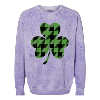 St Patricks Day Tee Irish Wo  Plaid Graphic Shamrock Colorblast Crewneck Sweatshirt