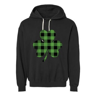 St Patricks Day Tee Irish Wo  Plaid Graphic Shamrock Garment-Dyed Fleece Hoodie