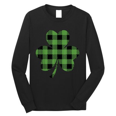 St Patricks Day Tee Irish Wo  Plaid Graphic Shamrock Long Sleeve Shirt