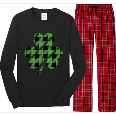 St Patricks Day Tee Irish Wo  Plaid Graphic Shamrock Long Sleeve Pajama Set