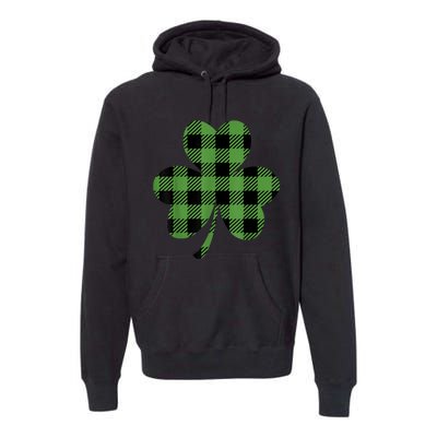 St Patricks Day Tee Irish Wo  Plaid Graphic Shamrock Premium Hoodie