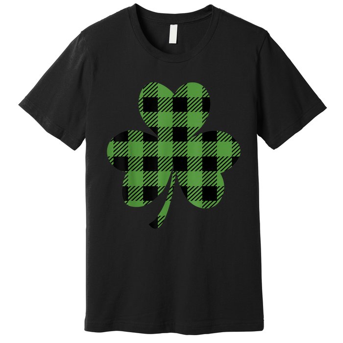 St Patricks Day Tee Irish Wo  Plaid Graphic Shamrock Premium T-Shirt