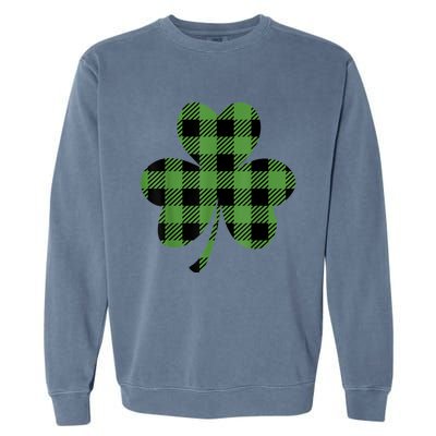 St Patricks Day Tee Irish Wo  Plaid Graphic Shamrock Garment-Dyed Sweatshirt