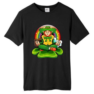 St Patricks Day Irish Yoga Leprechaun Meditating Yogi Patty Gift Tall Fusion ChromaSoft Performance T-Shirt