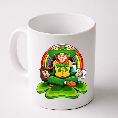 St Patricks Day Irish Yoga Leprechaun Meditating Yogi Patty Gift Coffee Mug