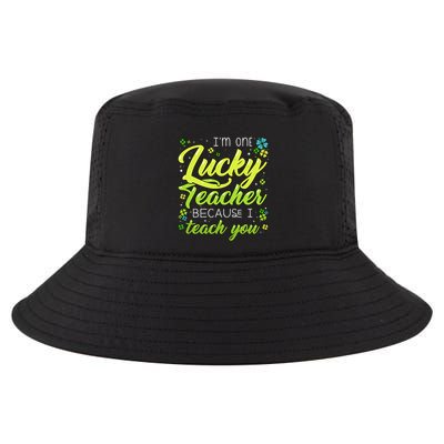 St Patrick's Day Teacher Shamrock Lucky Because I Teach You Cool Comfort Performance Bucket Hat