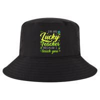 St Patrick's Day Teacher Shamrock Lucky Because I Teach You Cool Comfort Performance Bucket Hat