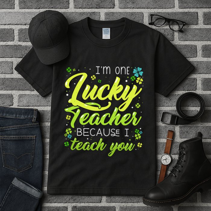 St Patrick's Day Teacher Shamrock Lucky Because I Teach You Tall T-Shirt