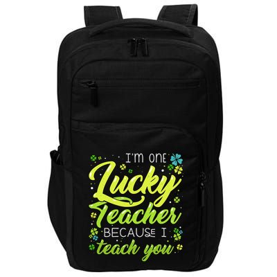 St Patrick's Day Teacher Shamrock Lucky Because I Teach You Impact Tech Backpack