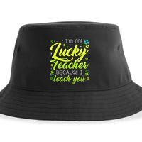 St Patrick's Day Teacher Shamrock Lucky Because I Teach You Sustainable Bucket Hat