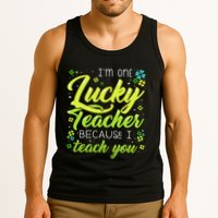 St Patrick's Day Teacher Shamrock Lucky Because I Teach You Tank Top