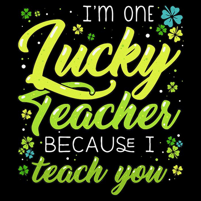 St Patrick's Day Teacher Shamrock Lucky Because I Teach You Cropped Pullover Crew