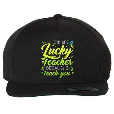 St Patrick's Day Teacher Shamrock Lucky Because I Teach You Wool Snapback Cap