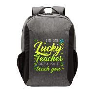St Patrick's Day Teacher Shamrock Lucky Because I Teach You Vector Backpack