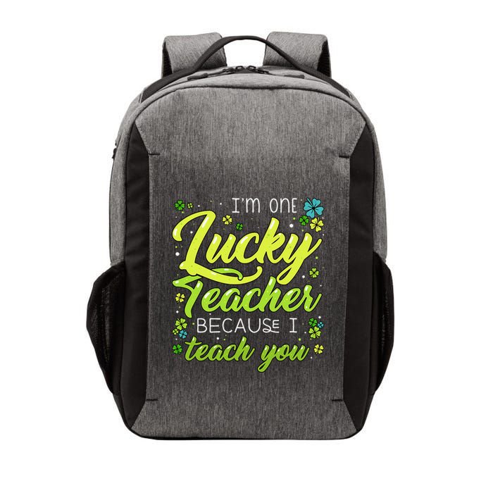St Patrick's Day Teacher Shamrock Lucky Because I Teach You Vector Backpack