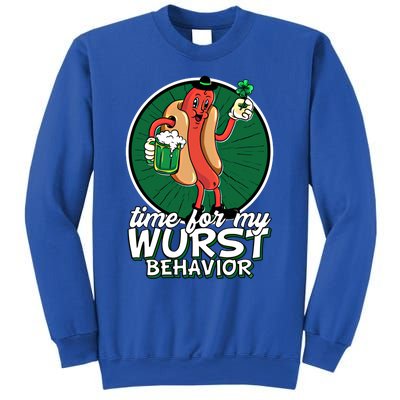 St Patricks Day Time For My Wurst Behavior Lucky Beer Pong Great Gift Sweatshirt