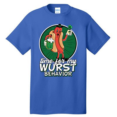 St Patricks Day Time For My Wurst Behavior Lucky Beer Pong Great Gift Tall T-Shirt