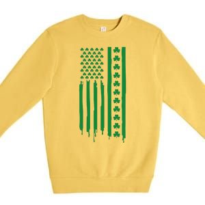 St Patricks Day Usa Flag Gift Premium Crewneck Sweatshirt