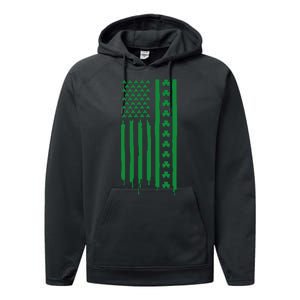 St Patricks Day Usa Flag Gift Performance Fleece Hoodie