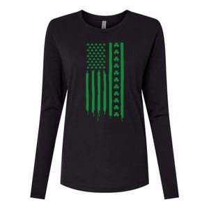 St Patricks Day Usa Flag Gift Womens Cotton Relaxed Long Sleeve T-Shirt