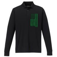 St Patricks Day Usa Flag Gift Performance Long Sleeve Polo