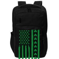 St Patricks Day Usa Flag Gift Impact Tech Backpack