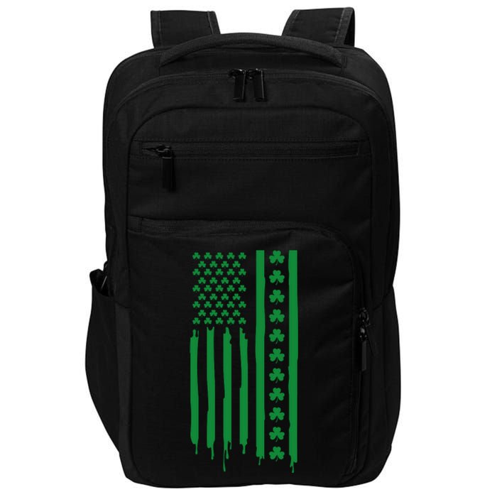 St Patricks Day Usa Flag Gift Impact Tech Backpack