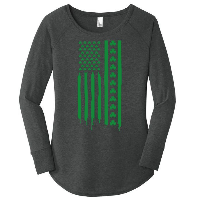 St Patricks Day Usa Flag Gift Women's Perfect Tri Tunic Long Sleeve Shirt