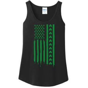 St Patricks Day Usa Flag Gift Ladies Essential Tank