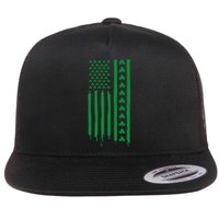 St Patricks Day Usa Flag Gift Flat Bill Trucker Hat