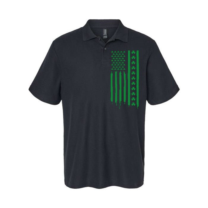 St Patricks Day Usa Flag Gift Softstyle Adult Sport Polo