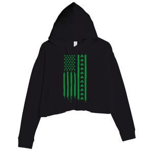 St Patricks Day Usa Flag Gift Crop Fleece Hoodie