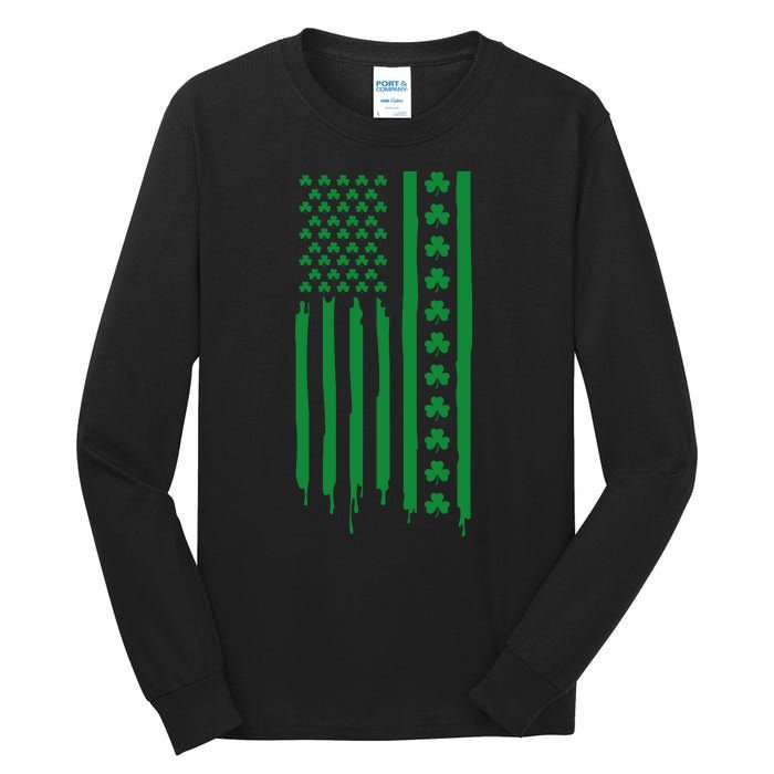 St Patricks Day Usa Flag Gift Tall Long Sleeve T-Shirt