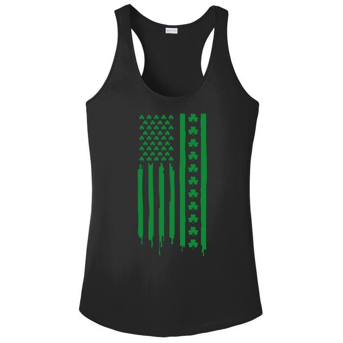 St Patricks Day Usa Flag Gift Ladies PosiCharge Competitor Racerback Tank