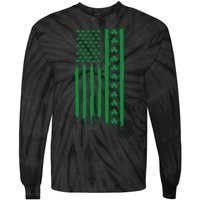 St Patricks Day Usa Flag Gift Tie-Dye Long Sleeve Shirt