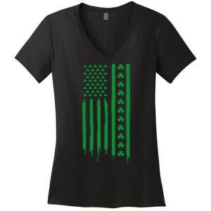 St Patricks Day Usa Flag Gift Women's V-Neck T-Shirt