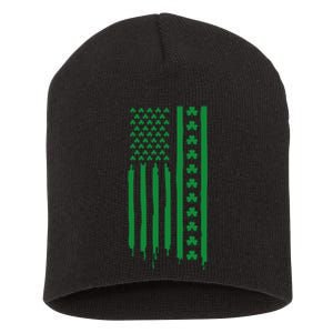 St Patricks Day Usa Flag Gift Short Acrylic Beanie