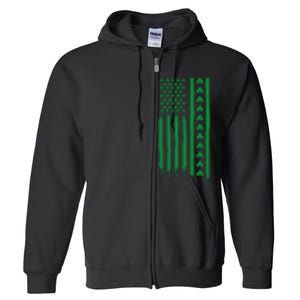 St Patricks Day Usa Flag Gift Full Zip Hoodie