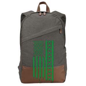 St Patricks Day Usa Flag Gift Cotton Canvas Backpack